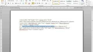 Embedding a YouTube video into a Word document