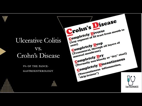 Ulcerative Colitis vs Crohn's Disease PANCE review