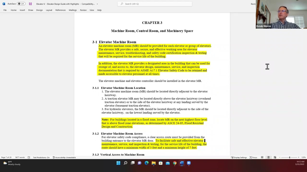 Elevator Design Specification Guidelines