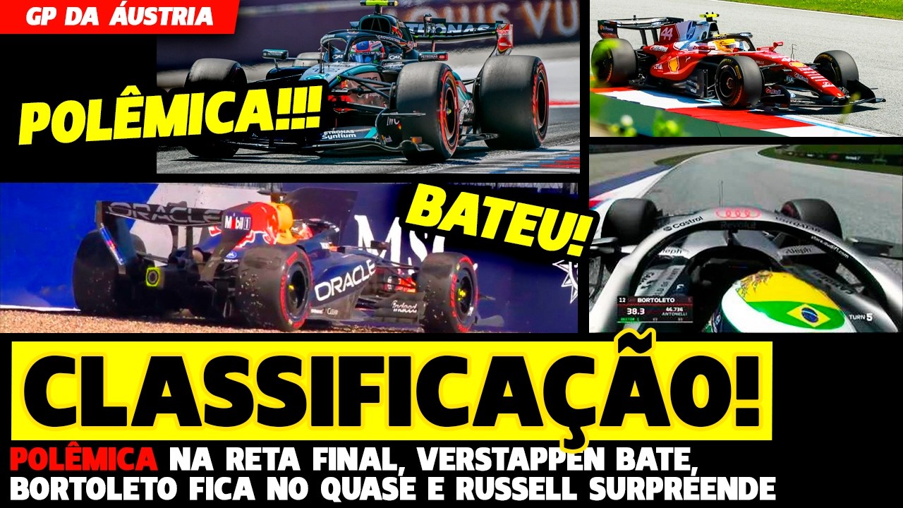 🚨CLASSIFICAÇÃO POLÊMICA: VERSTAPPEN BATE, FERRARI SURPREENDE, BORTOLETO QUASE E RUSSELL  | FÓRMULA 1