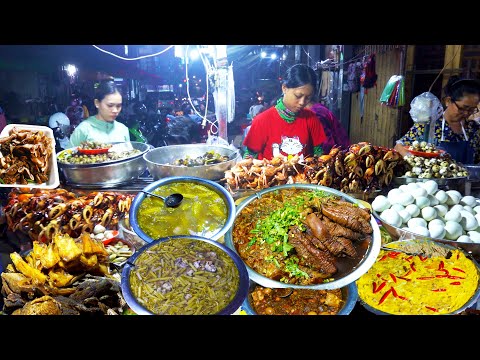 The View Of Night Street Food @ Chhbar Ampov - Dried Fish, Porridge, Soups, Chopped Meat, & More