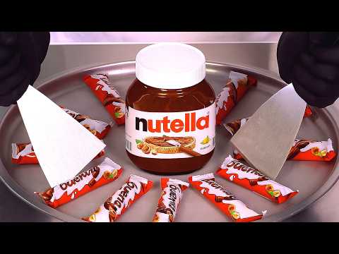 Nutella & Kinder Bueno — Ice Cream Rolls | ASMR