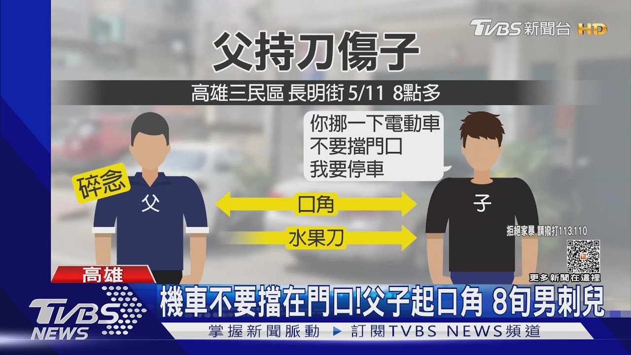 不要激動啦!父子為停車爆口角 8旬男持刀刺兒左大腿