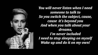 Miley Cyrus - On My Own (Lyrics On Screen)