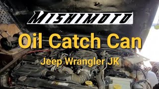 Mishimoto oil catch can install on Jeep Wrangler with a 3.6L pentastar