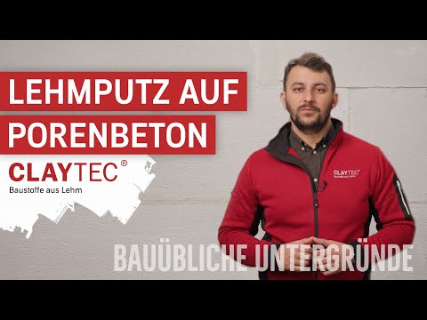 Lehmputz auf Porenbeton - CLAYTEC Lehmbaustoffe auf bauüblichen Untergründen - Anwendungsvideo