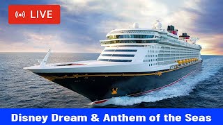 SHIPS TV - Disney Dream & Anthem of the Seas Cruise Ships Departing Southampton Live