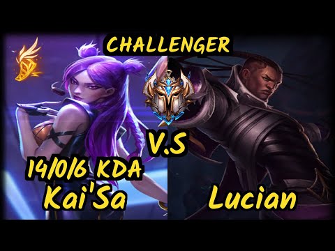 Juzinho (KAI'SA) vs LUCIAN - 14/0/6 KDA BOTTOM ADC CHALLENGER GAMEPLAY - BR