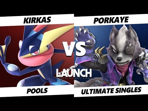 Smash Ultimate Tournament - Kirkas (Greninja, Pokemon Trainer)  Vs. Porkaye (Wolf) - Launch 2 Pools