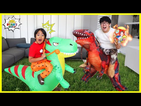 Ryan's Dinosaur vs Daddy's Dinosaur Pretend Play!!!
