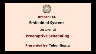 Embedded System | Preemptive Scheduling | AKTU Digital Education