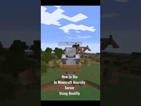 how to die in #minecraft anarchy server while using #boatfly