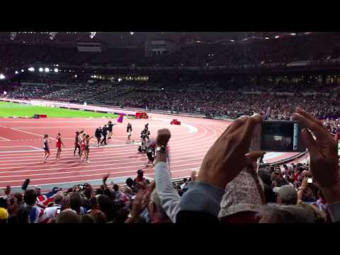Jessica Ennis victory lap after winning Heptathlon Gold at the 2012 Olympics 4th August