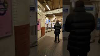 District line train at Upton Park underground station is closed; too many notice board displayed ||