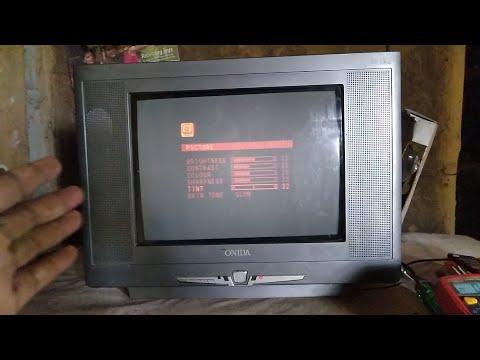 Onida 14 inch ultra slim CRT TV, red colour picture, green and blue colour missing problem repair,