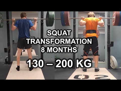 8 Month Squat Transformation | 130KG-200KG (286LBS-440LBS)
