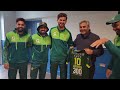 PCB Chairman Mohsin Naqvi presents special jerseys to Babar Azam and Shaheen Afridi