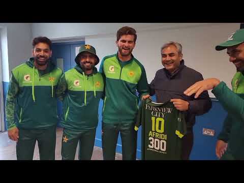 PCB Chairman Mohsin Naqvi presents special jerseys to Babar Azam and Shaheen Afridi | PCB | MA2A