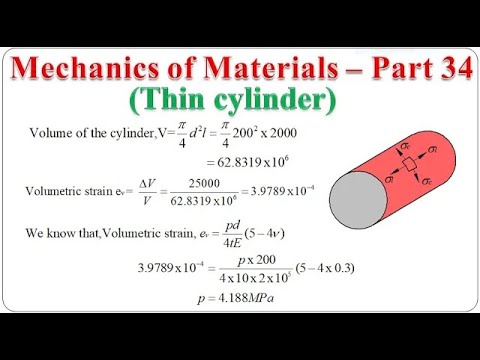 Mechanics of Materials   Part 34 | Thin cylinder - Numerical example | BME301