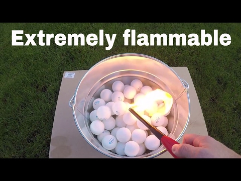 Why Are Ping Pong Balls So Flammable? Lighting 100 Ping Pong Balls On Fire Video