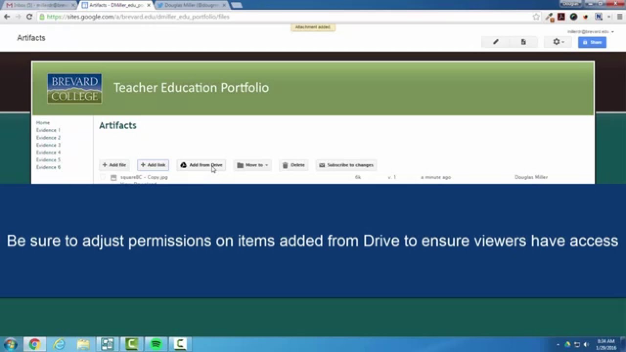 Adding Artifacts - ePortfolio
