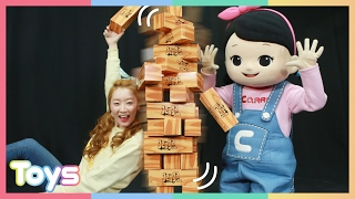 엘리와 꼬마 캐리의 대형 젠가 장난감 보드게임 대결 놀이 CarrieAndToys