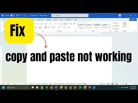 Fix copy and paste not working in ms word