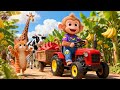 Monkey Cartoon Farmer Harvests Giants Kids Animation