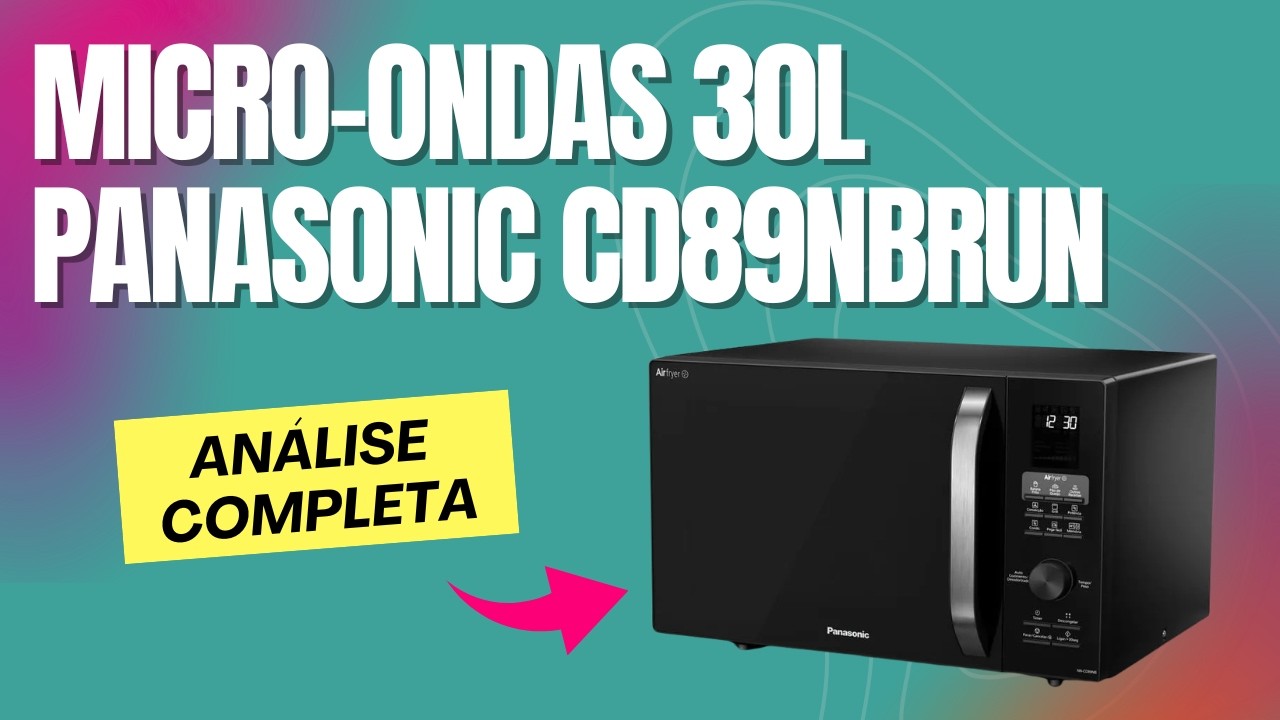 Miniatura da avaliação em vídeo de Micro-ondas Panasonic NN-CD89NBRUK 30L 4 em 1 com Airfryer