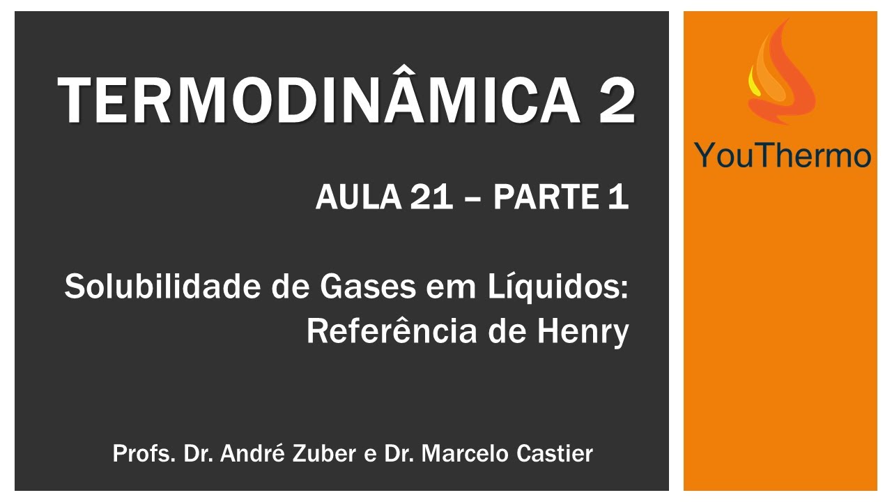 AULA 21 (Parte 1) - Solubilidade de Gases em Líquidos: Referência de Henry