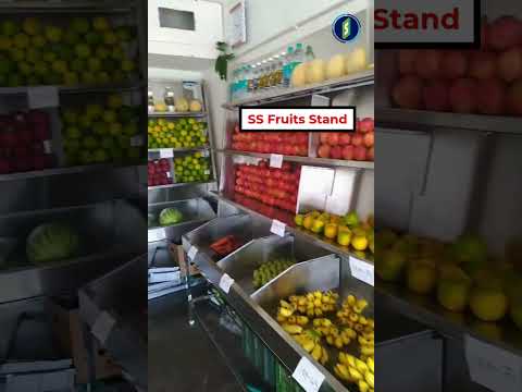 Stainless steel 5 shelves ss vegetable & fruits display stan...