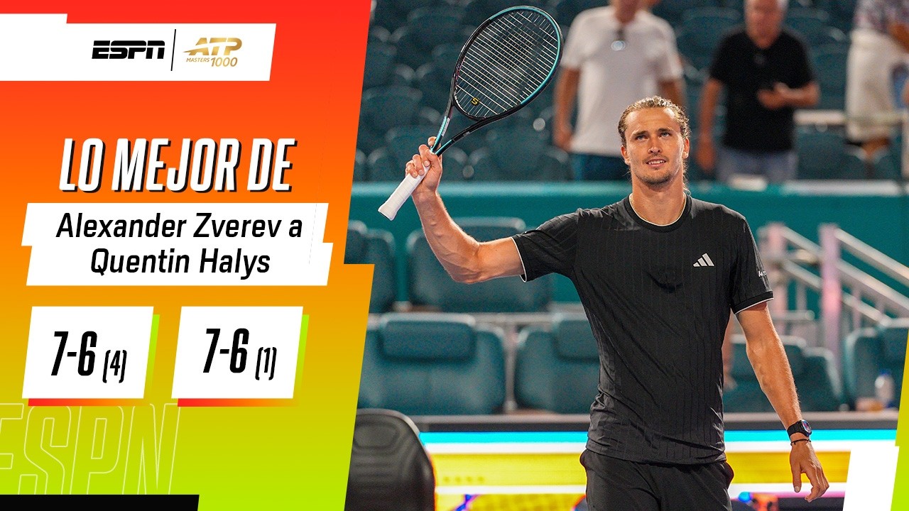 DOBLE TIE-BREAK Y SUFRIDA CLASIFICACIÓN DE ZVEREV ANTE EL DURO HALYS PARA EN MIAMI | RESUMEN