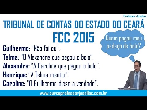 TRIBUNAL DE CONTAS DO ESTADO DO CEARÁ - FCC 2015 - Raciocínio lógico