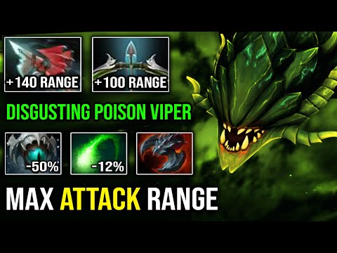 DISGUSTING POISON VIPER 62% Move Slow + Max Attack Range with Skadi & Satanic DotA 2