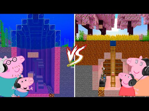 Cartoons Play - Minecraft Peppa Pig Secret Base Challenge
