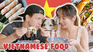 🇻🇳 Vietnamese Food in LA! Gỏi cuốn, bánh mì,  bún bò Huế, phở | YB vs. FOOD