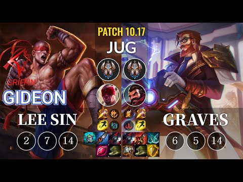 GRF GIDEON Lee Sin vs Graves Jungle - KR Patch 10.17