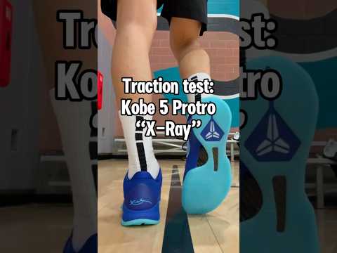 Traction test of the Nike Kobe 5 Protro in the “X-Ray” colorway. #basketball #hoopkicks #indoorhoops