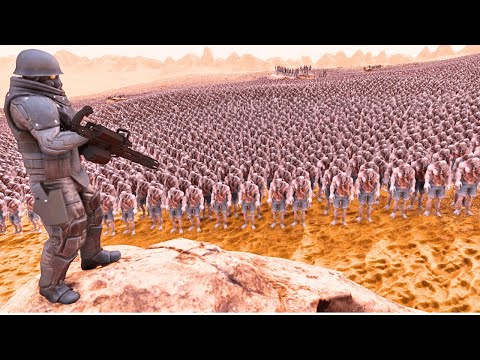 1 SUPER MACHINE GUN SOLDIER SURROUNDED BY 2,000,000 PARASITE ZOMBIES | UEBS 2