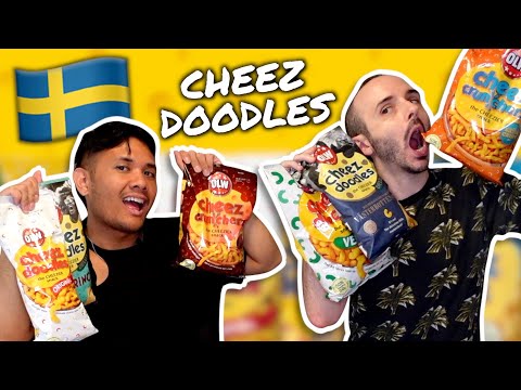 Americans Try Swedish Cheez Doodles 🇸🇪🧀  And They Have A LOT Of Flavors