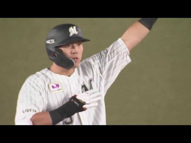 【5回裏】本日2本目!! マリーンズ・安田尚憲 ライトへのタイムリー2ベースヒットを放つ!!  2023年5月17日 千葉ロッテマリーンズ 対 オリックス・バファローズ