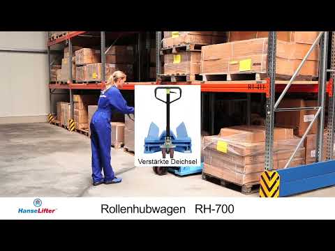 Hanselifter Rollenhubwagen RH Gabellänge 1150mm Tragkraft 2000kg-youtube_img