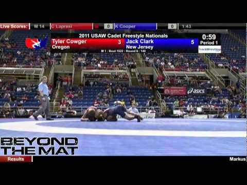 Cadet Freestyle 140 - Jack Clark (NJ) vs. Tyler Cowger (OR)