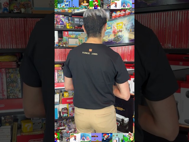 Vídeo relacionado con Nintendo Mario and Friends Circle Retro - Camiseta para Hombre, Azul Real Jaspeado, M