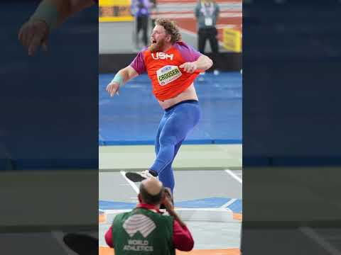 Championship record for Ryan Crouser 💥 #athletics #sports #worldindoorchamps #usa #shotput #strong