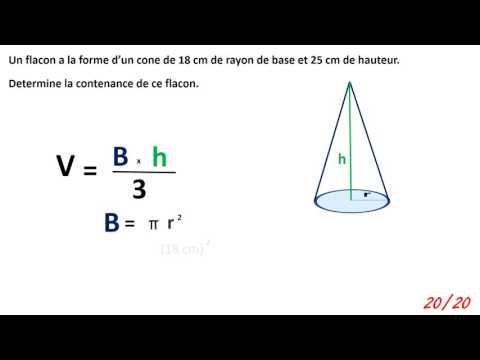 Calculer le volume d'un cone de revolution