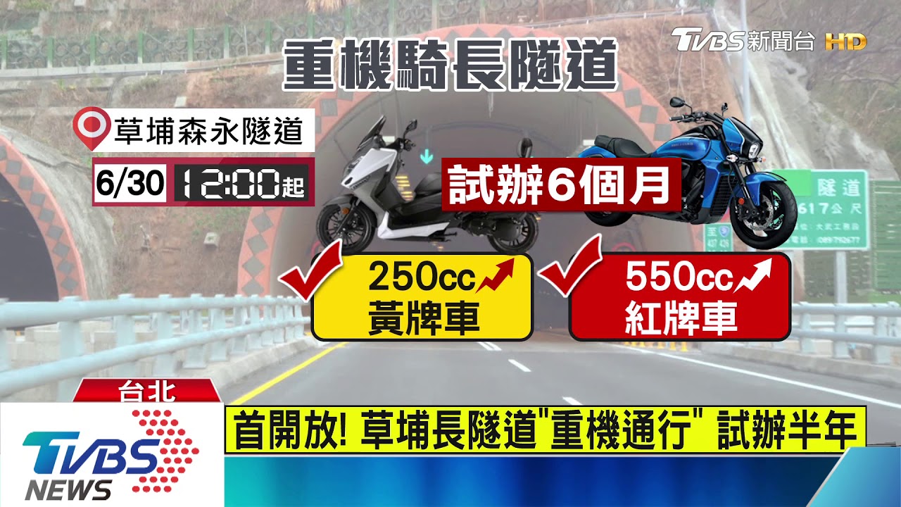 首開放!草埔長隧道「重機通行」 試辦半年