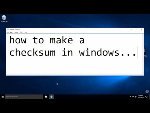 How to make a checksum in Windows