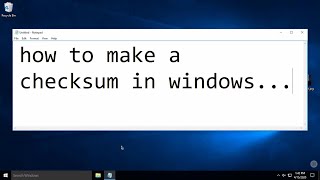 How to make a checksum in Windows