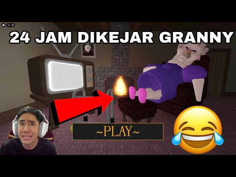 24 JAM DIKEJAR GRANNY SERAM 😂 GRUMPY GRAN SCARY OBBY 😈